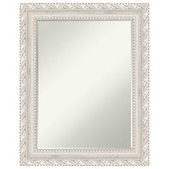 Opera Off White Petite Bevel Wood Bathroom Wall Mirror - Glass Size 18 X 24