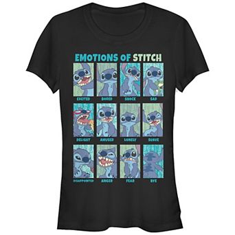 Disney's Lilo & Stitch Emotions Of Stitch Juniors' Graphic Tee