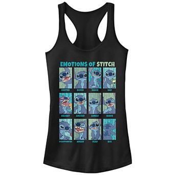 Disney's Lilo & Stitch Emotions Of Stitch Juniors' Racerback Graphic Tank Top
