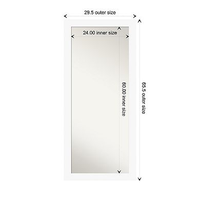 Basic Wood Non Beveled Full Length Floor Leaner Mirror