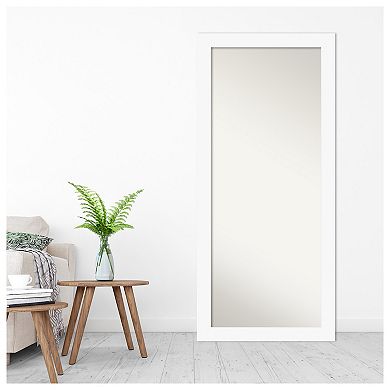 Basic Wood Non Beveled Full Length Floor Leaner Mirror