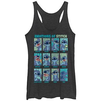 Disney's Lilo & Stitch Emotions Of Stitch Tri-Blend Juniors' Racerback Graphic Tank Top