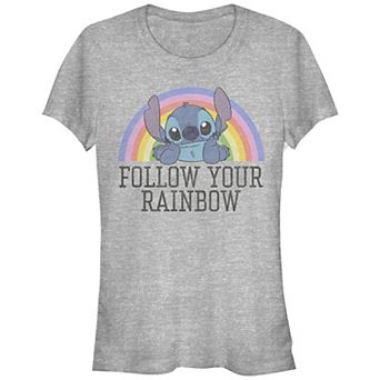 Disney's Lilo & Stitch Follow Your Rainbow Stitch Juniors' Graphic Tee