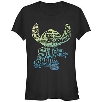 Disney's Lilo & Stitch Text Filled Stitch Juniors' Graphic Tee