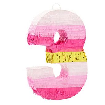 Number 3 Pinata For Kids Boys Girls Birthday Party Game Decor, Small 16.5 X 11”
