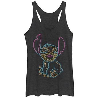 Disney's Lilo & Stitch Neon Lights Stitch Tri-Blend Juniors' Racerback Graphic Tank Top