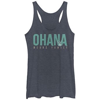 Disney's Lilo & Stitch Ohana Means Family Stitch Tri-Blend Juniors' Racerback Graphic Tank Top