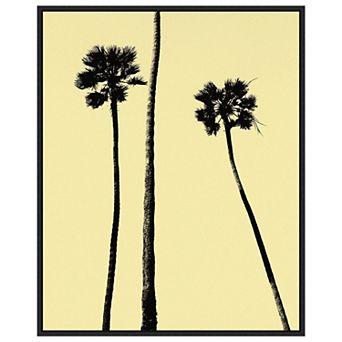Palm Trees 2000 (yellow) By Erik Asla Framed Canvas Wall Art Print