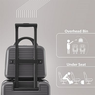 2-piece Luggage Set With Front Pocket, Usb Port And Carrying Case