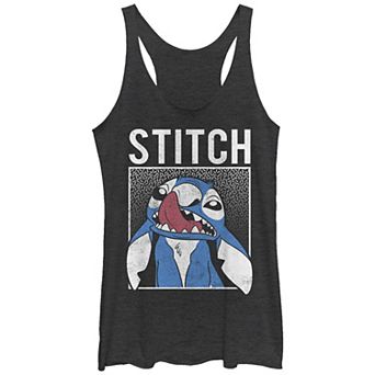 Disney's Lilo & Stitch Nose Licking Stitch Tri-Blend Juniors' Racerback Graphic Tank Top