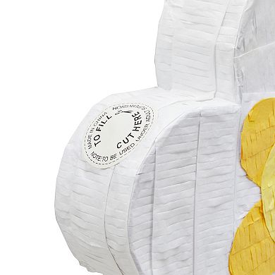 Small Pull String Daisy Pinata For Flower Birthday Party Decorations, 13x13x3 In