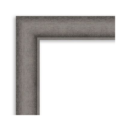 Burnished Concrete Wood Non Beveled Full Length Floor Leaner Mirror