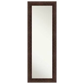 Warm Walnut Wood Non-beveled On The Door Mirror Full Length Mirror