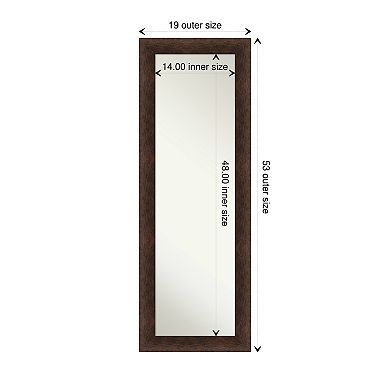 Warm Walnut Wood Non-beveled On The Door Mirror Full Length Mirror