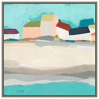 Coastal Village I By June Erica Vess Framed Canvas Wall Art Print