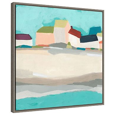 Coastal Village I By June Erica Vess Framed Canvas Wall Art Print