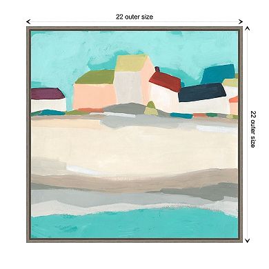 Coastal Village I By June Erica Vess Framed Canvas Wall Art Print