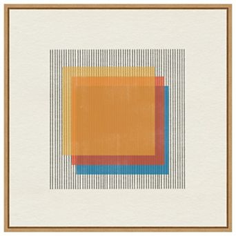 Midcentury Modern Squares No 1 By The Miuus Studio Framed Canvas Wall Art Print