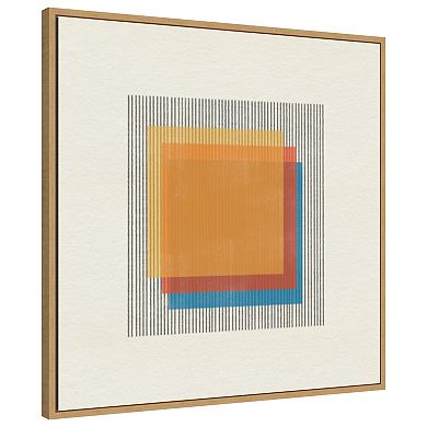 Midcentury Modern Squares No 1 By The Miuus Studio Framed Canvas Wall Art Print