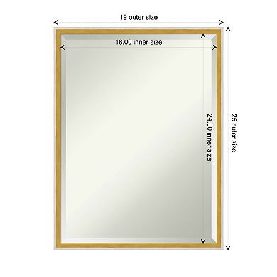 Paige White Gold Beveled Wood Framed Bathroom Wall Mirror