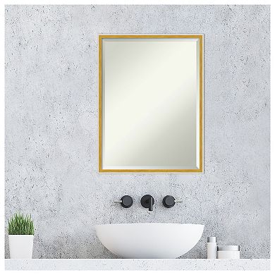Paige White Gold Beveled Wood Framed Bathroom Wall Mirror