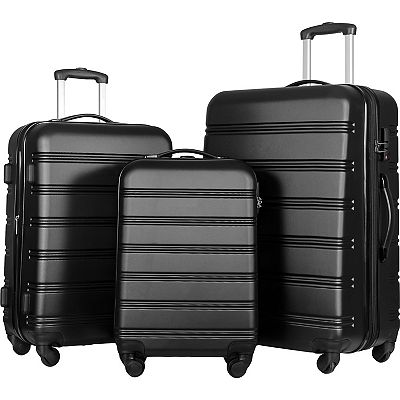 Merax 3 Piece Luggage Set Hardside Spinner Suitcase with TSA Lock 20 24 28 Available