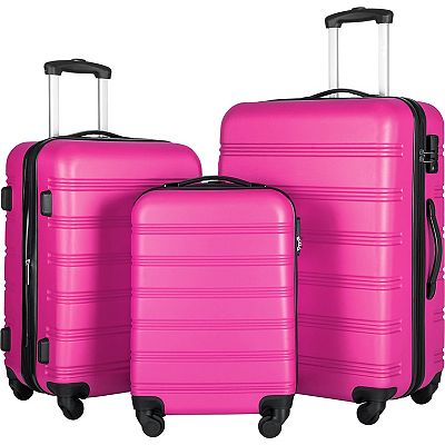 Merax Piece Luggage Set Hardside Spinner Suitcase with TSA