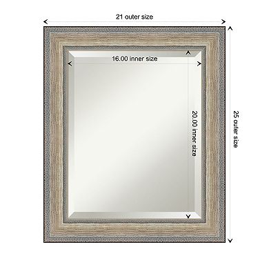 Fleur Silver Beveled Wood Framed Bathroom Wall Mirror