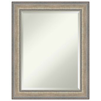 Fleur Silver Beveled Wood Framed Bathroom Wall Mirror
