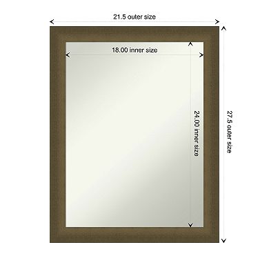 Blaine Light Bronze Narrow Non-beveled Bathroom Wall Mirror