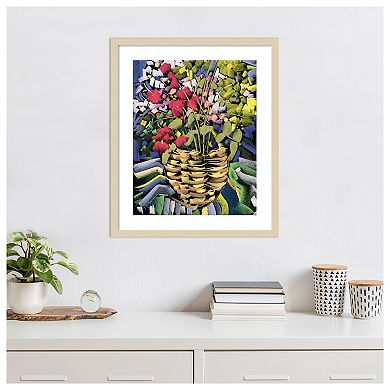 Deco Flowers By Frances Treanor Wood Framed Wall Art Print