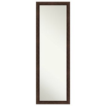 Warm Walnut Narrow Wood Non-beveled On The Door Mirror Full Length Mirror