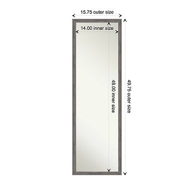 Florence Light Brown Non-beveled On The Door Mirror Full Length Mirror