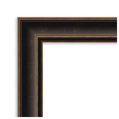 Villa Oil Rubbed Bronze Non-beveled Wood Bathroom Wall Mirror