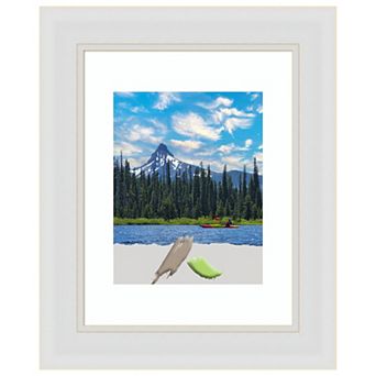 Flair Soft White Narrow Picture Frame, Photo Frame, Art Frame - Matted