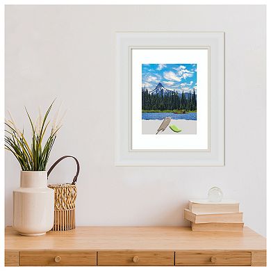 Flair Soft White Narrow Picture Frame, Photo Frame, Art Frame - Matted