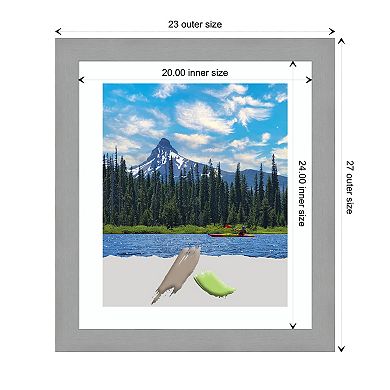 Brushed Nickel Picture Frame, Photo Frame, Art Frame - Matted