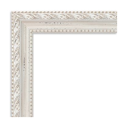 Opera Off White Beveled Wood Framed Bathroom Wall Mirror