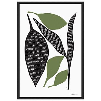 Seasons Black And Green By Statement Goods Framed Canvas Wall Art Print