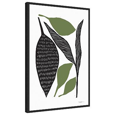 Seasons Black And Green By Statement Goods Framed Canvas Wall Art Print