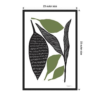 Seasons Black And Green By Statement Goods Framed Canvas Wall Art Print