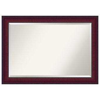 Canterbury Cherry Beveled Wood Framed Bathroom Wall Mirror