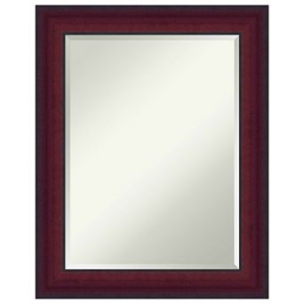 Canterbury Cherry Beveled Wood Framed Bathroom Wall Mirror