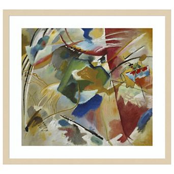 Painting With Green Center By Wassily Kandinsky Wood Framed Wall Art Print