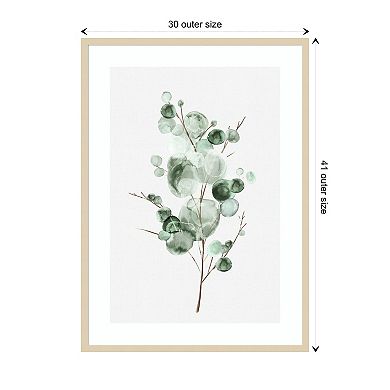 Tender Sprout I (eucalyptus) By Eva Watts Wood Framed Wall Art Print