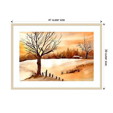 Snow Glow By Neela Pushparaj Wood Framed Wall Art Print