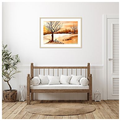 Snow Glow By Neela Pushparaj Wood Framed Wall Art Print