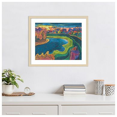 Countryside Embrace By Marta Martonfibenke Wood Framed Wall Art Print