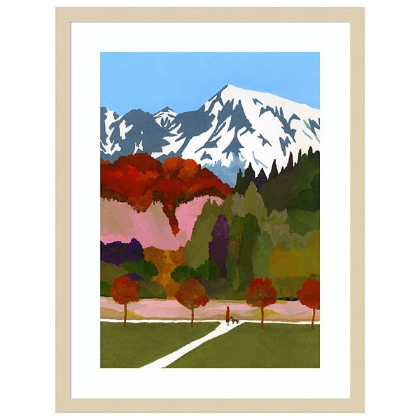 Autumn Leaves And Snow Mountains By Hiroyuki Izutsu Wood Framed Wall