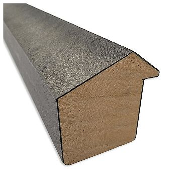 Burnished Concrete Narrow Beveled Wood Framed Bathroom Wall Mirror